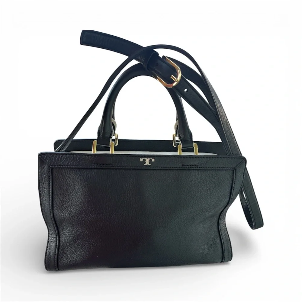 👜 😍Tory  Burch black and white Leather satchel